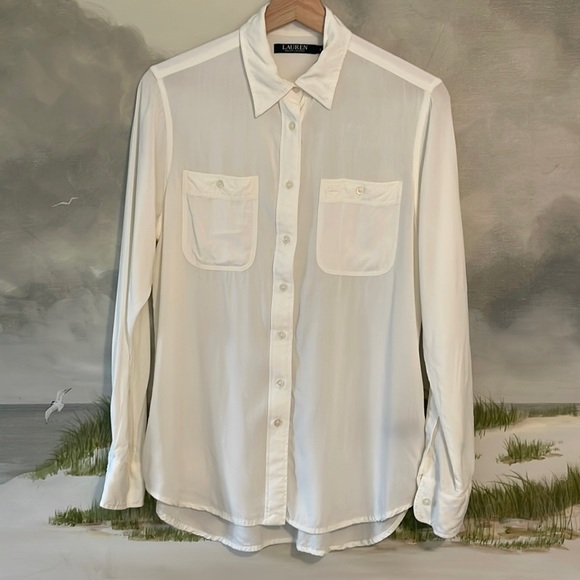 Lauren Ralph Lauren Ivory Button Down - Picture 1 of 12